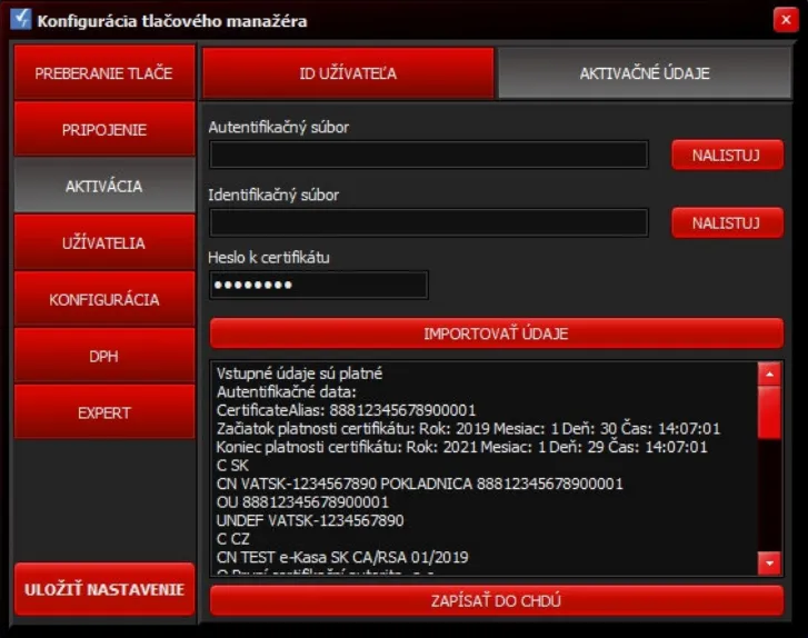 TM5000WIN Aktivácia