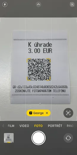Scan QR cez fotoaparat - george