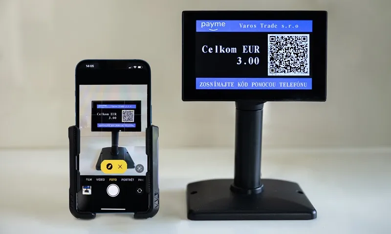 QR platba na displeji eKasy