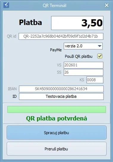 Aplikácia QR Terminál